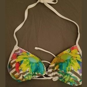 Raisins Triangle Bikini Top - Floral - Sz S